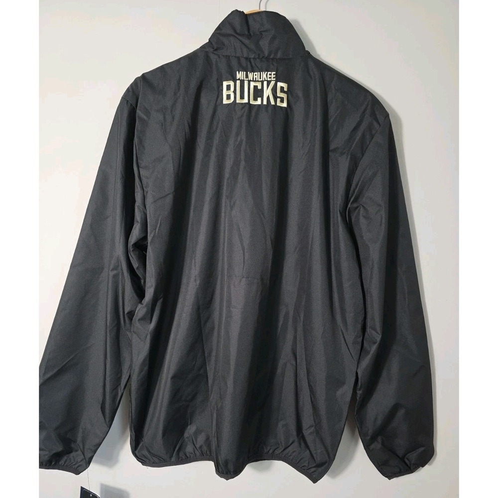 NBA Milwaukee Bucks Jacket Men L Windbreaker G-III Half Zip NWT $85 - Picture 4 of 13
